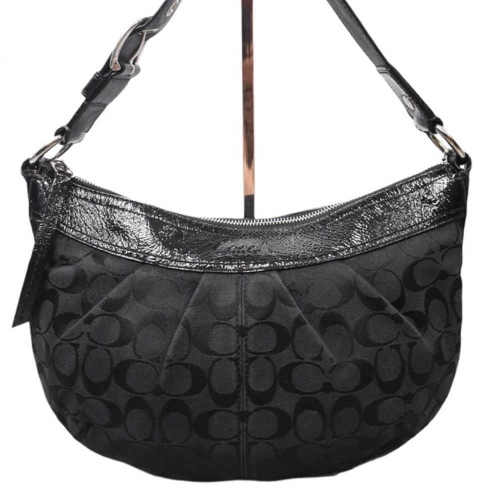 SOLD. COACH SIGNATURE LOGO JACQUARD BAG - Picture 2 of 14